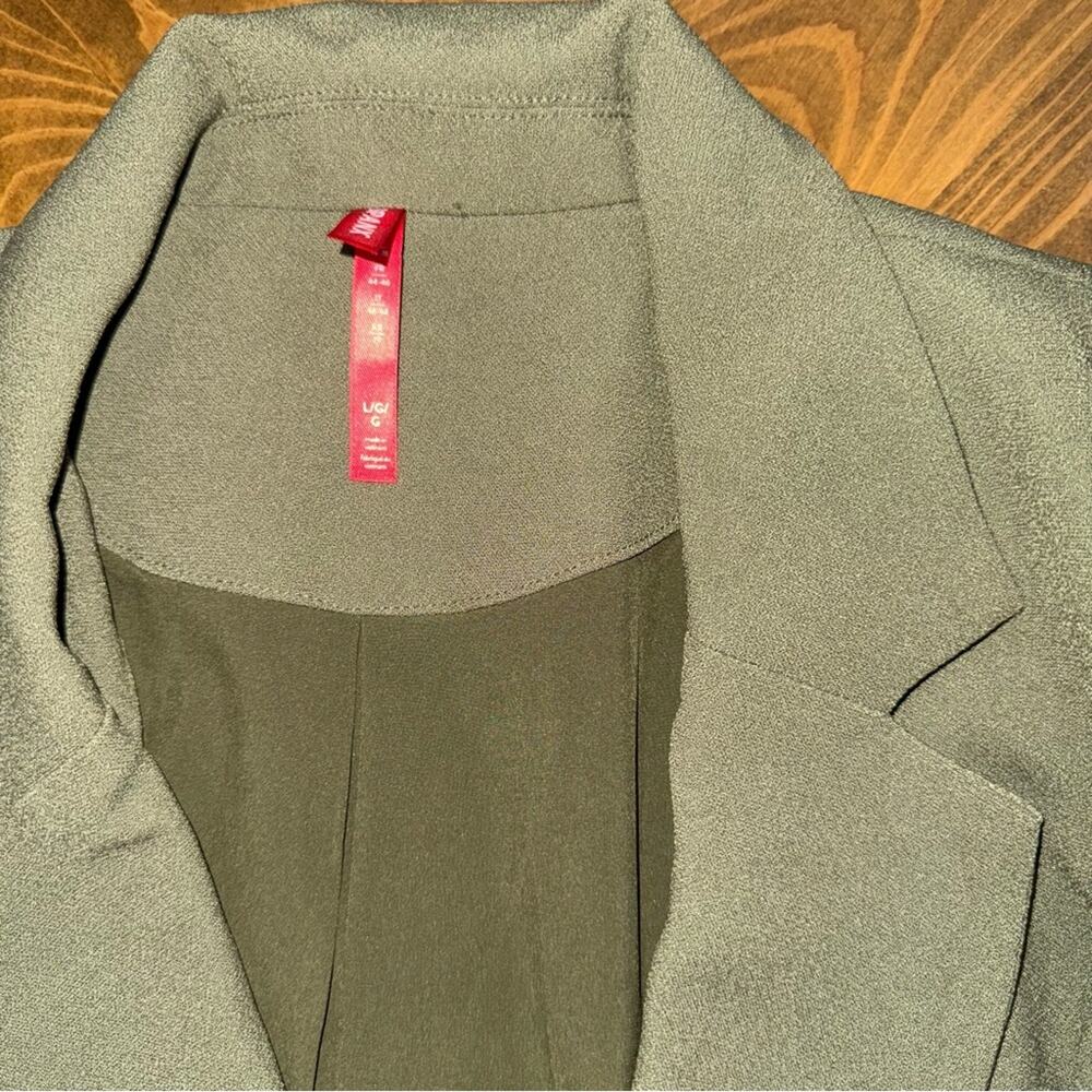 Spanx Large Crepe Wrap Blazer Midnight Olive Careerwear Quiet Luxury Aesthetic - Picture 4 of 6